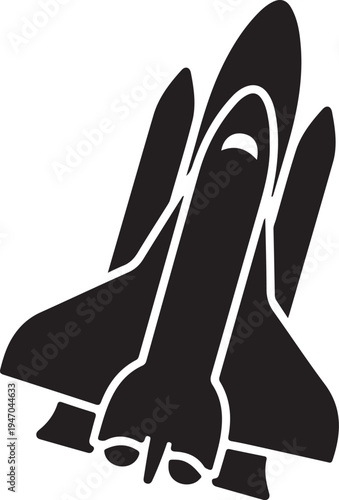 Black vector space shuttle icon