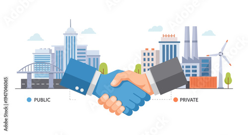 Public-Private Partnership (PPP) Handshake: Collaboration Between Government and Private Sectors