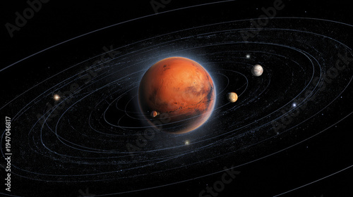 The Solar System-Mars and its characteristics vector illustration