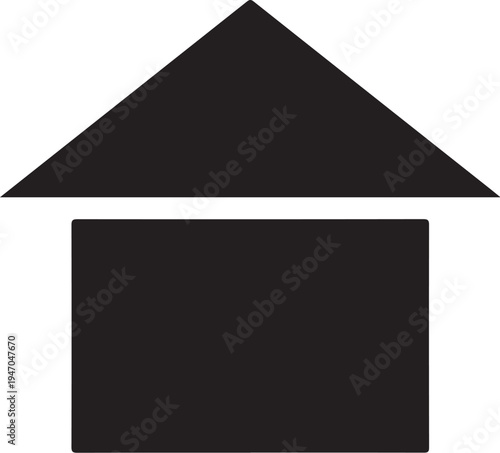 Vector house icon, black