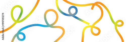 Abstract Rainbow Gradient Curved Lines Collection – Modern Wave Line Elements