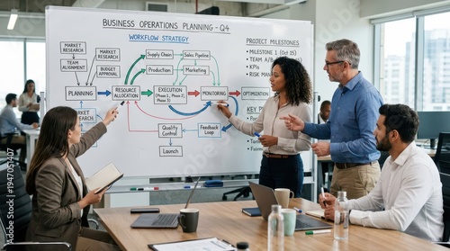 Business Team Collaboration in Office Planning for Workflow Strategy