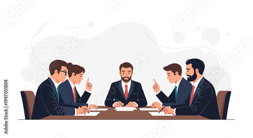 Business Meeting: Team Collaboration and Discussion Around a Table