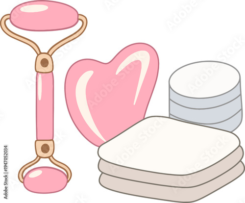 Pink Jade Roller Skincare Set