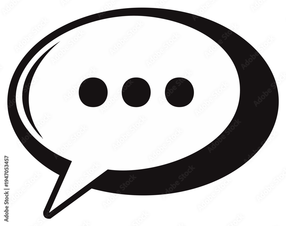 Fototapeta premium Oval Speech Bubble Graphic with Ellipsis Icon Signifying Communication and Dialogue