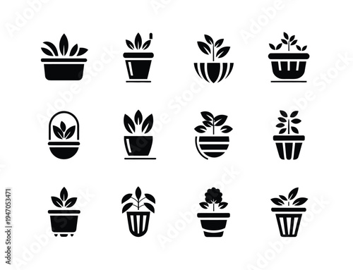 Garden Planters Vector Collection – Vertical, Hanging, and Herb Pots