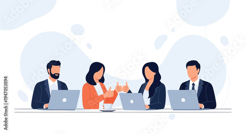 Teamwork success: diverse professionals collaborate and celebrate achievements at work