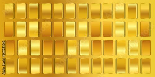 Set of realistic shiny metal banners. metal gradient.Brushed steel sheet. Polished copper metal surface. Vector illustration..