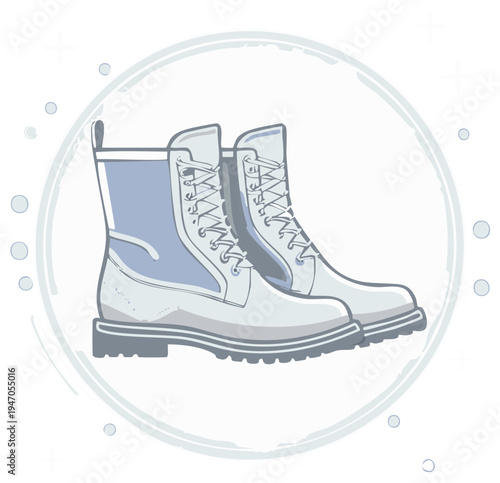 Fashionable lace up winter boots for women in a soft pastel color palette