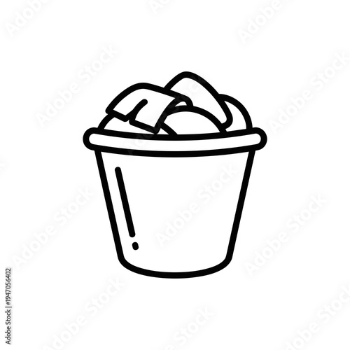 Laundry basket full of dirty clothes icon