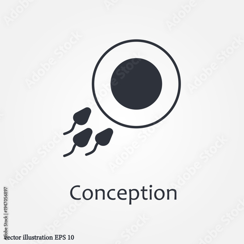 Conception or fertilization icon symbol illustration vector eps10 logo template design pattern seamless bright minimal design flat design realistic style simple design modern design