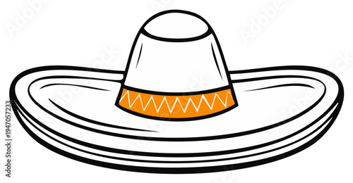 Illustration of a Festive Sombrero Hat for Cinco de Mayo Celebrations