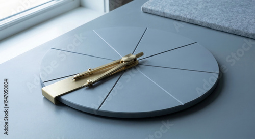 Brass divider on segmented circular board by window