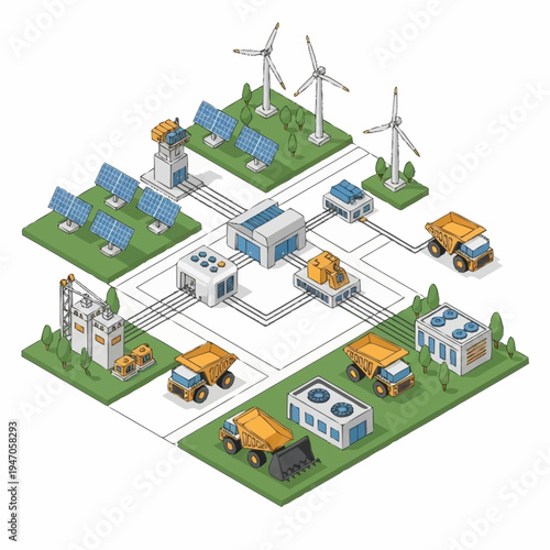 Smart Grid Energy Distribution System with Renewable Sources.