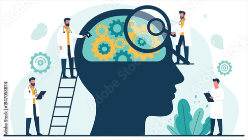 Comprehensive Mental Health Concept Solving Psychological Problems Illustration