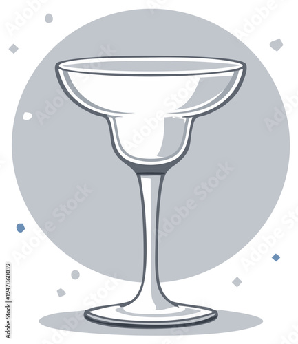 Illustration of a Margarita Glass for Cocktails and Beverages
