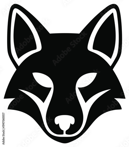 Modern Minimalist Fox Head Graphic Vector Illustration Icon Design Element