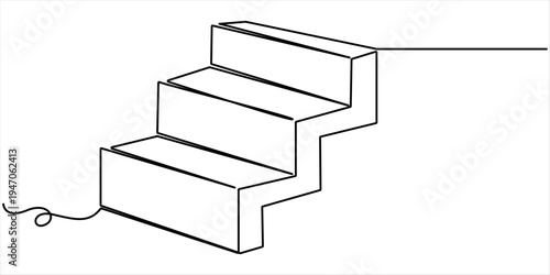 ladder continuous one line drawing, Minimalist continuous one line art illustration featuring a ladder vector illustration. 