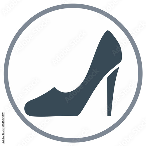 Modern high heeled stiletto shoe icon elegant feminine footwear symbol