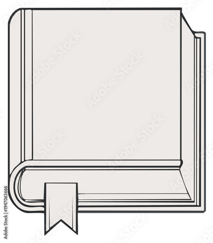 Open Book Frame with Bookmark Education Learning Literature Study Blank Page