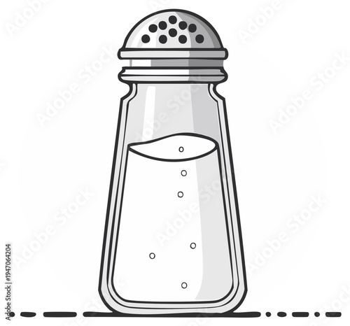 Salt shaker illustration kitchen condiment graphic.