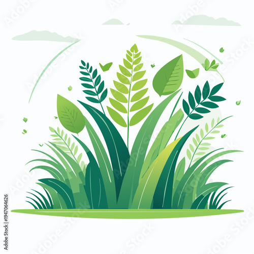 Lush green foliage and plants, symbolizing nature's growth and vitality