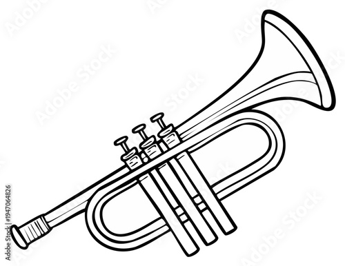 Black and White Musical Instrument Illustration