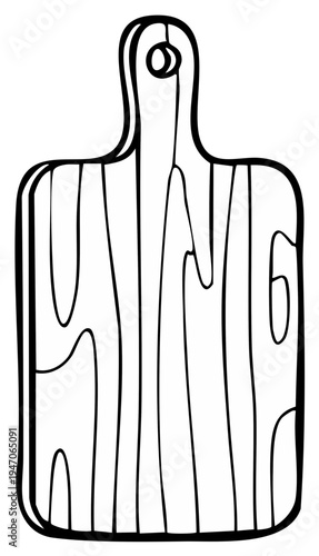 Simple outline style chopping board graphic illustration for culinary designs