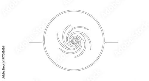 Abstract Swirling Vortex Symbol on White Background