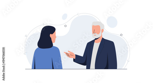 Business Meeting: Man and Woman Discussing Ideas in Modern Office Setting