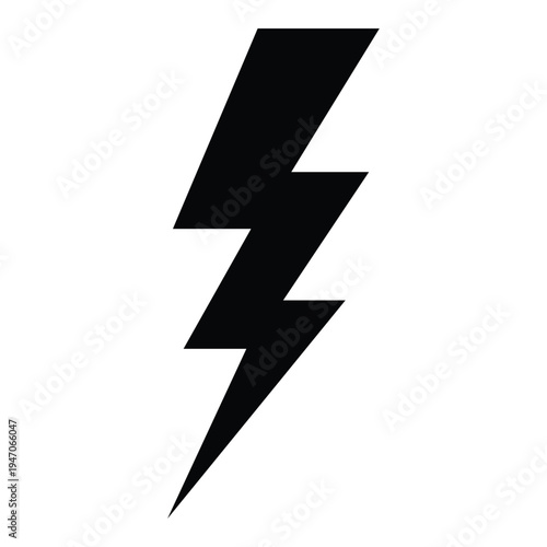 Free Download A black lightning bolt icon on a plain for use in design and digital art projects - GFXLoad