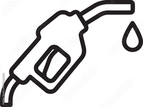 fuel pump nozzle gas station icon black white outline vector illustration