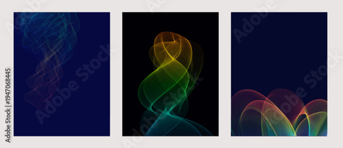 Abstract Heatmap Thermographic mesh wave background with colorful gradient flow and dynamic particle structure. Futuristic technology design for data visualization, fintech branding 