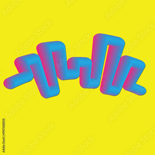 Abstract 3d text spelling 10k on a vibrant yellow background