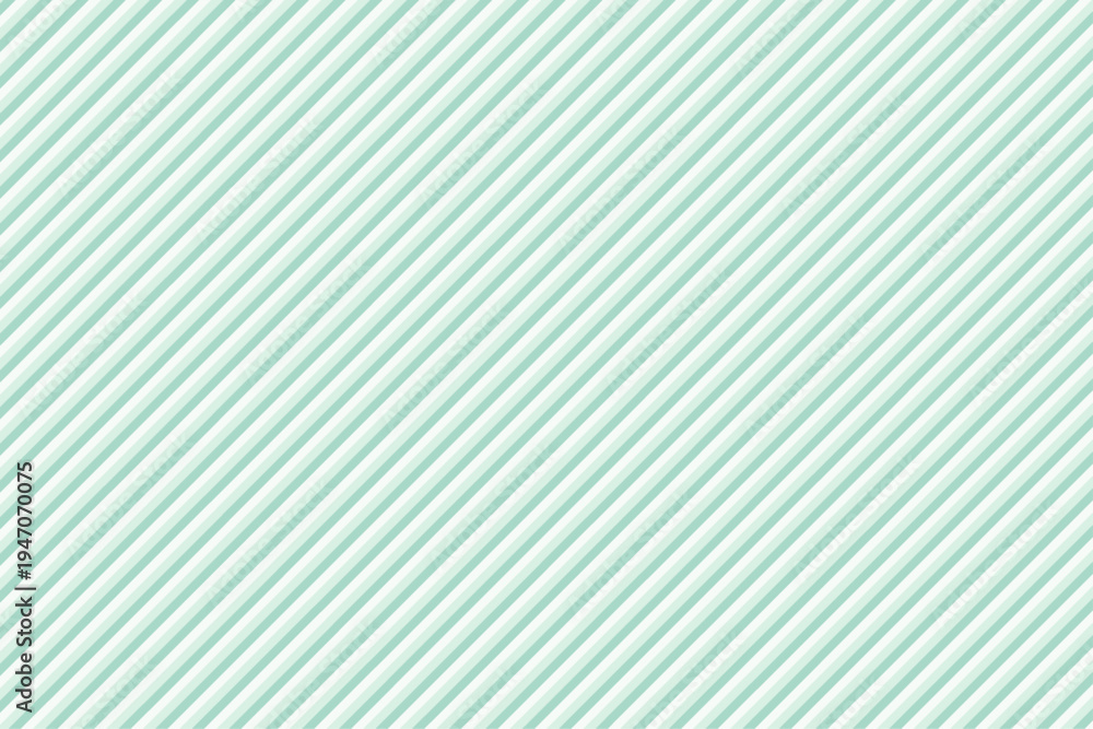 Obraz premium ミントグリーンの斜めストライプが並ぶシンプルなパターン背景素材