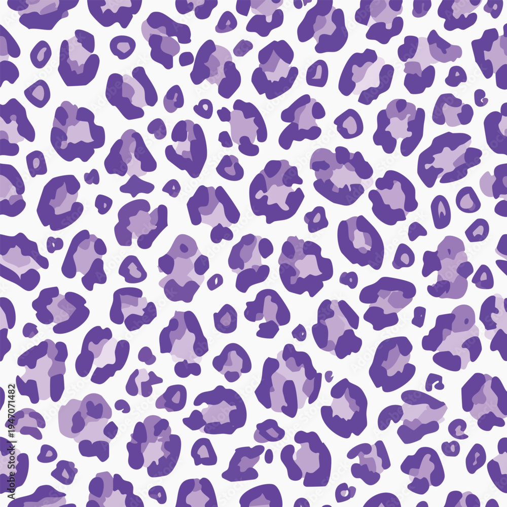 Fototapeta premium Abstract purple leopard spots pattern design on white background