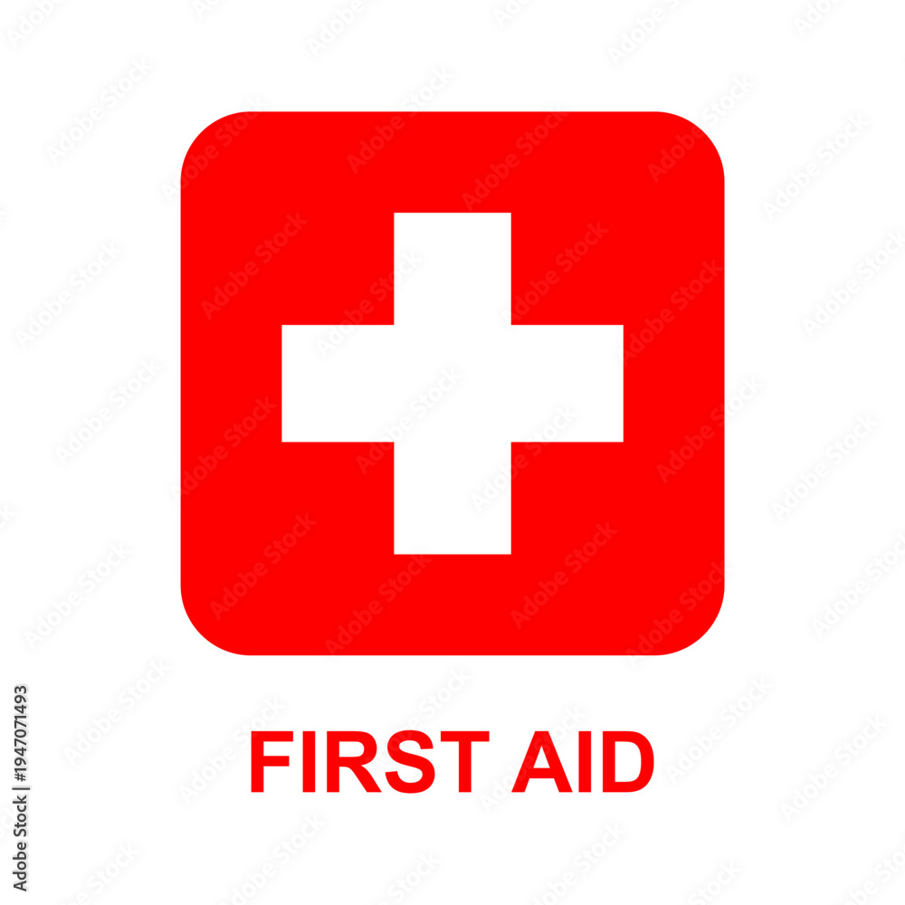 Fototapeta premium Medical First Aid Sign Vector Illustration