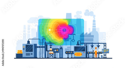 Smart Factory: Industry 4.0 Data Analysis & Process Optimization. Manufacturing Automation, Industrial IoT, Digital Transformation for Production Efficiency.