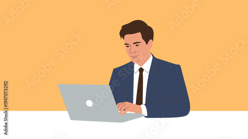 businessman working on laptop