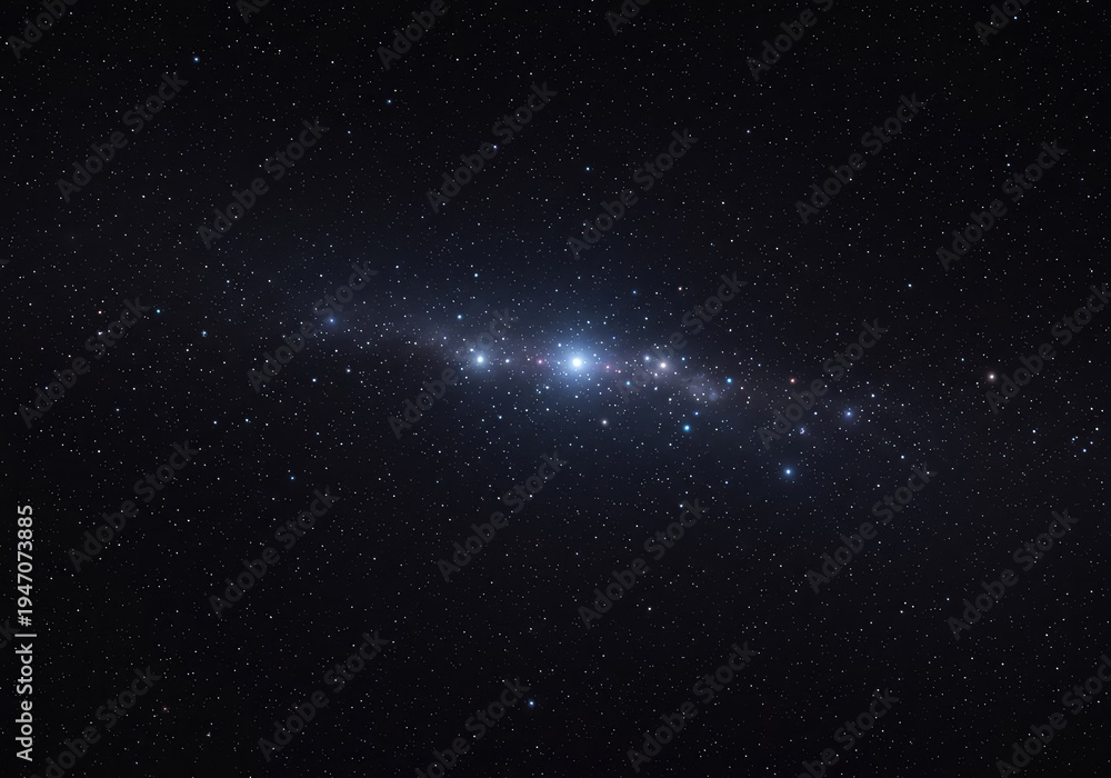 Fototapeta premium A cosmic abstract background featuring faint, sparkling light particles spread across a deep, expansive void, ideal for texture and overlays, midnight, glow, navy