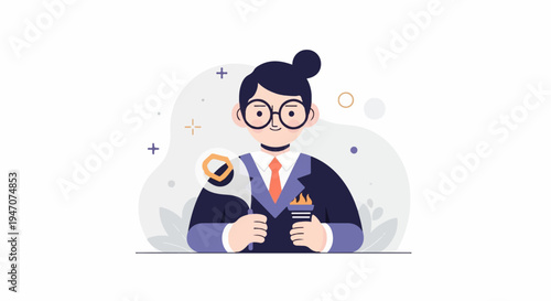 A person in a suit holding a torch, contemplating a ring