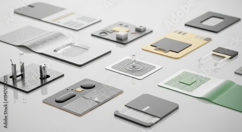 Modern Electronics and Devices on Display.