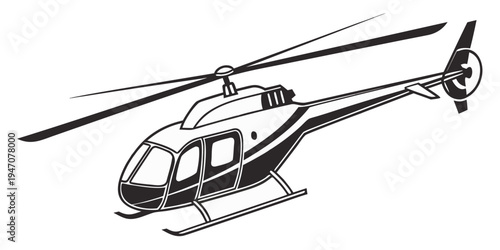 A sleek and modern helicopter with a rotor blade and tail rotor in flight