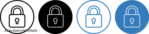 Multi Colored Privacy Lock Icon Set for Website Security and User Authentication Access Control Interfaces