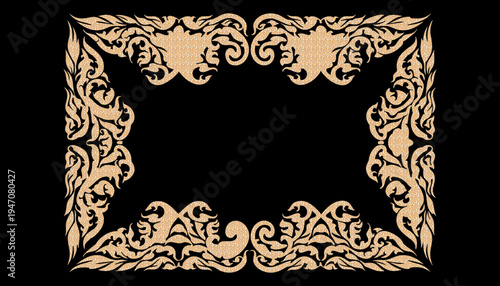 Ornate frame design on display
