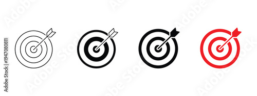 Target Icon with Arrow – Bullseye Symbol for Goal and Focus