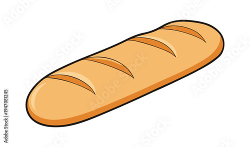 Simple cartoon illustration of a golden brown loaf of bread