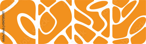 Orange Abstract Geometric Pattern with Fluid Tangled Lines for Modern Graphic Background and Texture Design
