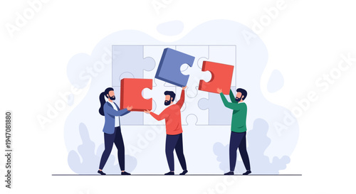 Teamwork, collaboration, and problem-solving with puzzle pieces