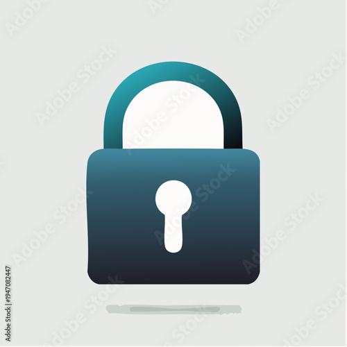This clean and contemporary digital padlock vector illustration graphic design, featuring a vibrant gradient color palette, abstractly symbolizing paramount online security, robust data protection
